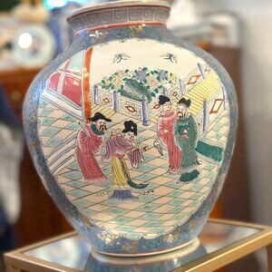 Chinese Hand Painted Vase - Famille Rose Porcelain-Oriental